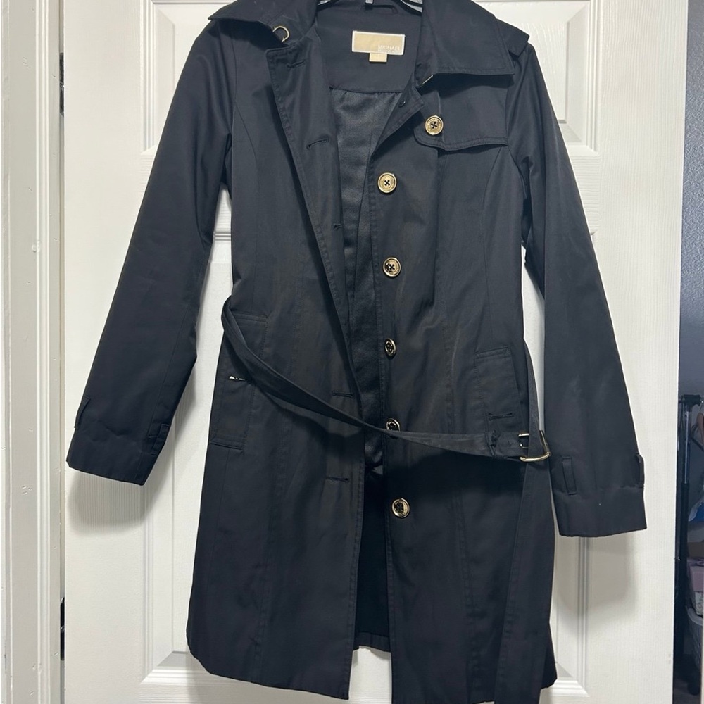 Michael Kors Black Trench Coat with Belt